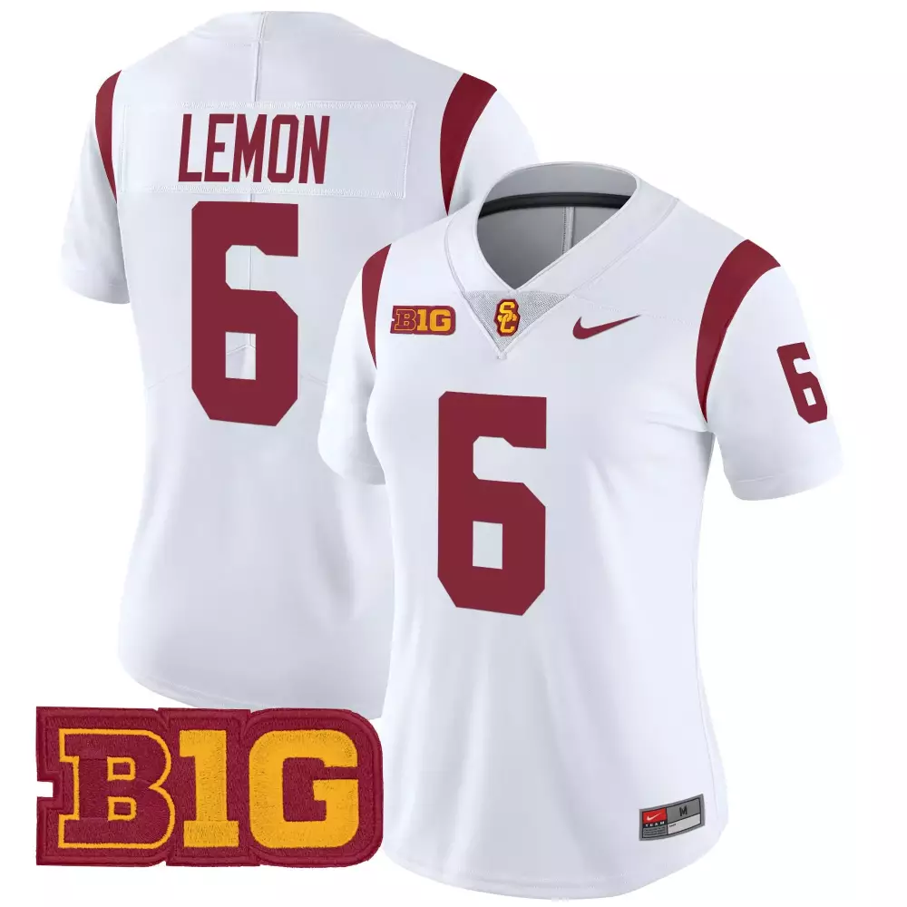 lemon 6 women s usc trojans black vapor jersey all stitched b1g patch 2025