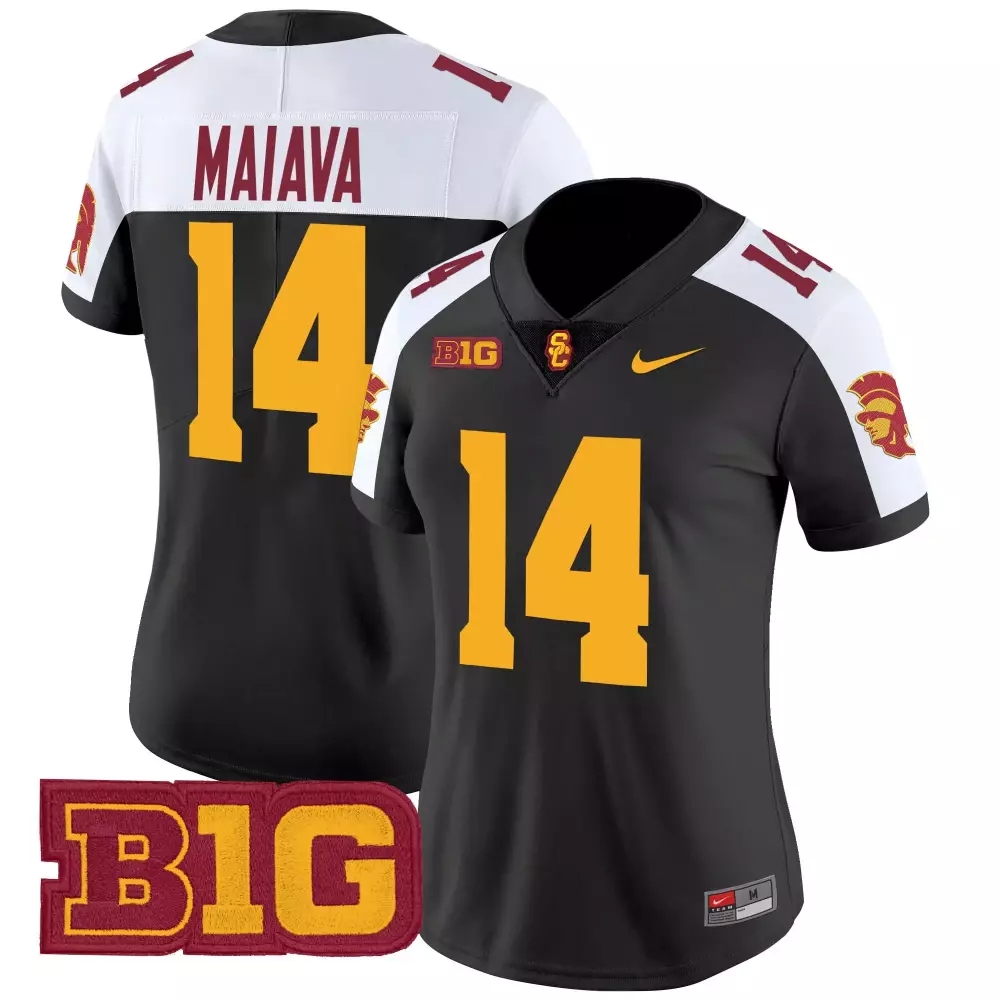 maiava 14 women s usc trojans black vapor jersey all stitched b1g patch 2025