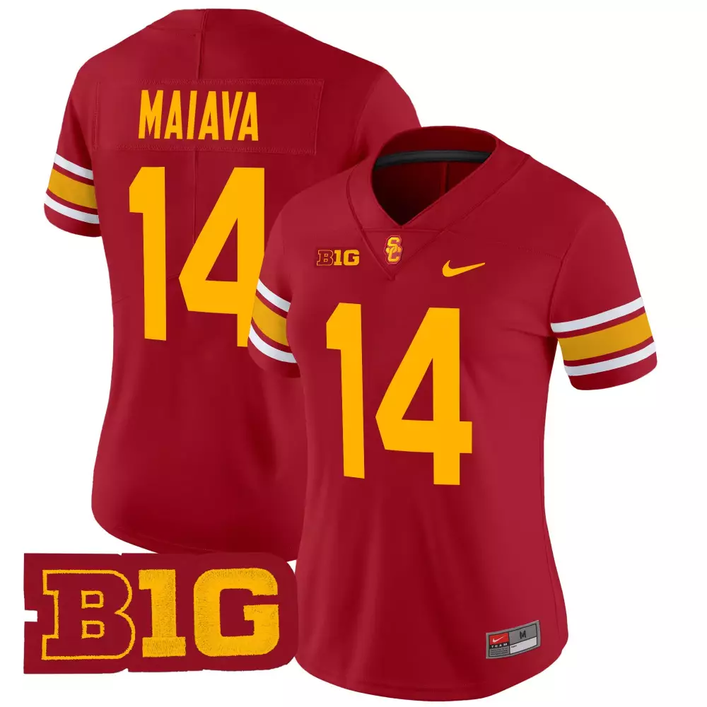 maiava 14 women s usc trojans maroon vapor jersey all stitched embroidered b1g patch 2025