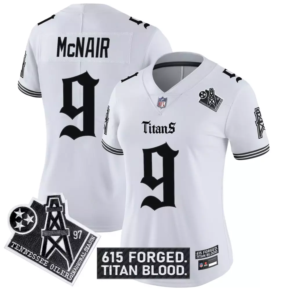 mcnair 9 women s tennessee titans black vapor jersey 615 forged patch 2023