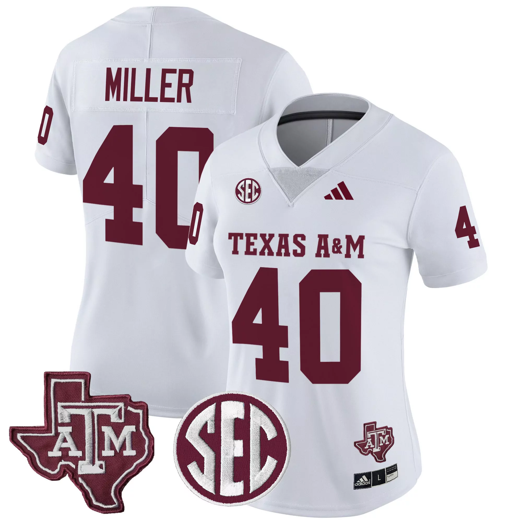 miller 40 women s texas a m aggies maroon vapor jersey all stitched sec embroidered 2025