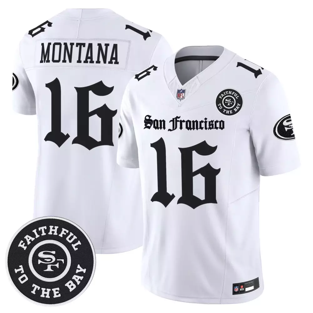 Montana 16 San Francisco 49ers 2023 White Fog Edition Stitched Vapor Jersey | Stylish Fan Gear | For Men, Women & Youth