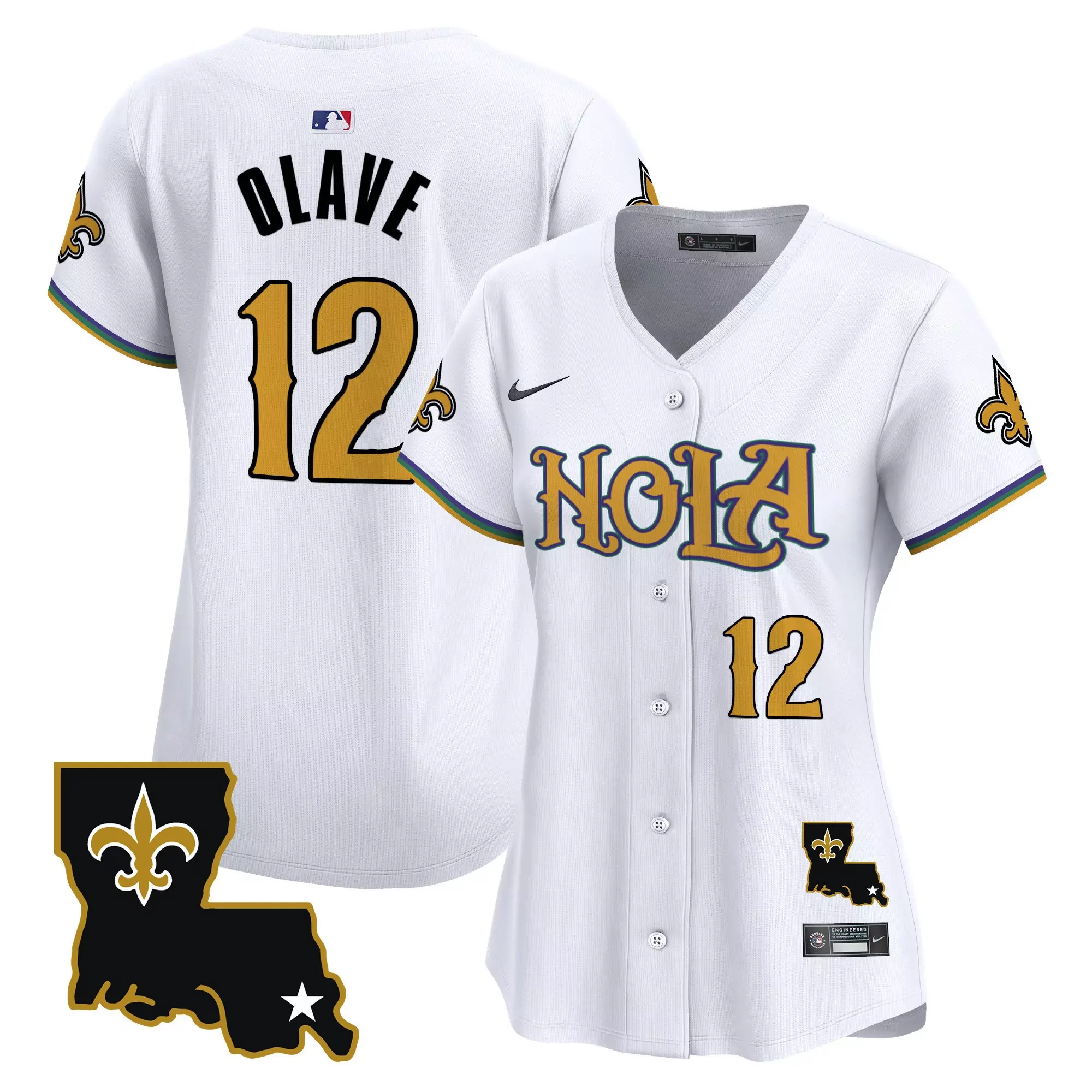 olave 12 women s vapor jersey all stitched new orleans saints white embroidered patch 2023