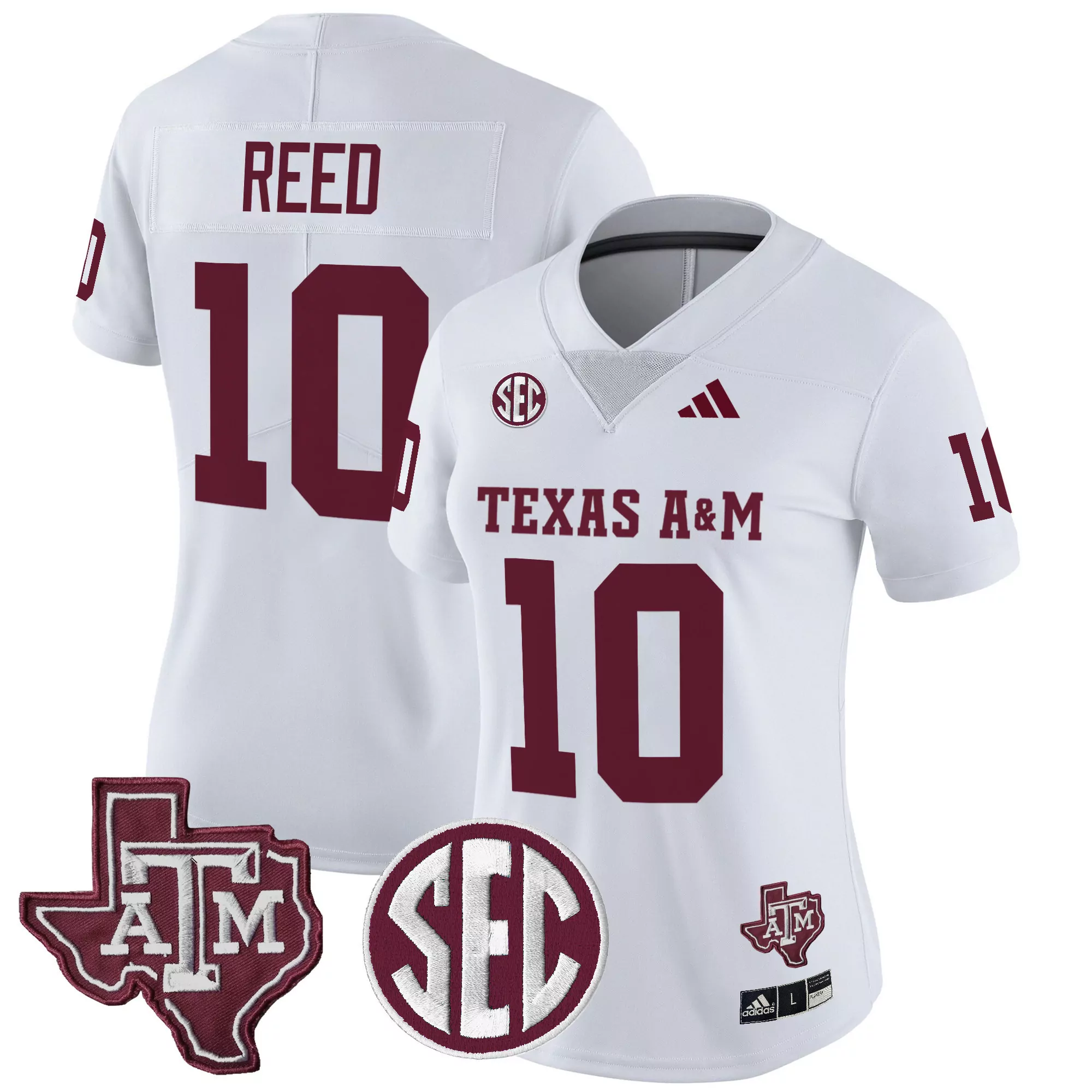 reed 10 women s texas a m aggies maroon vapor jersey all stitched 2025 sec patch