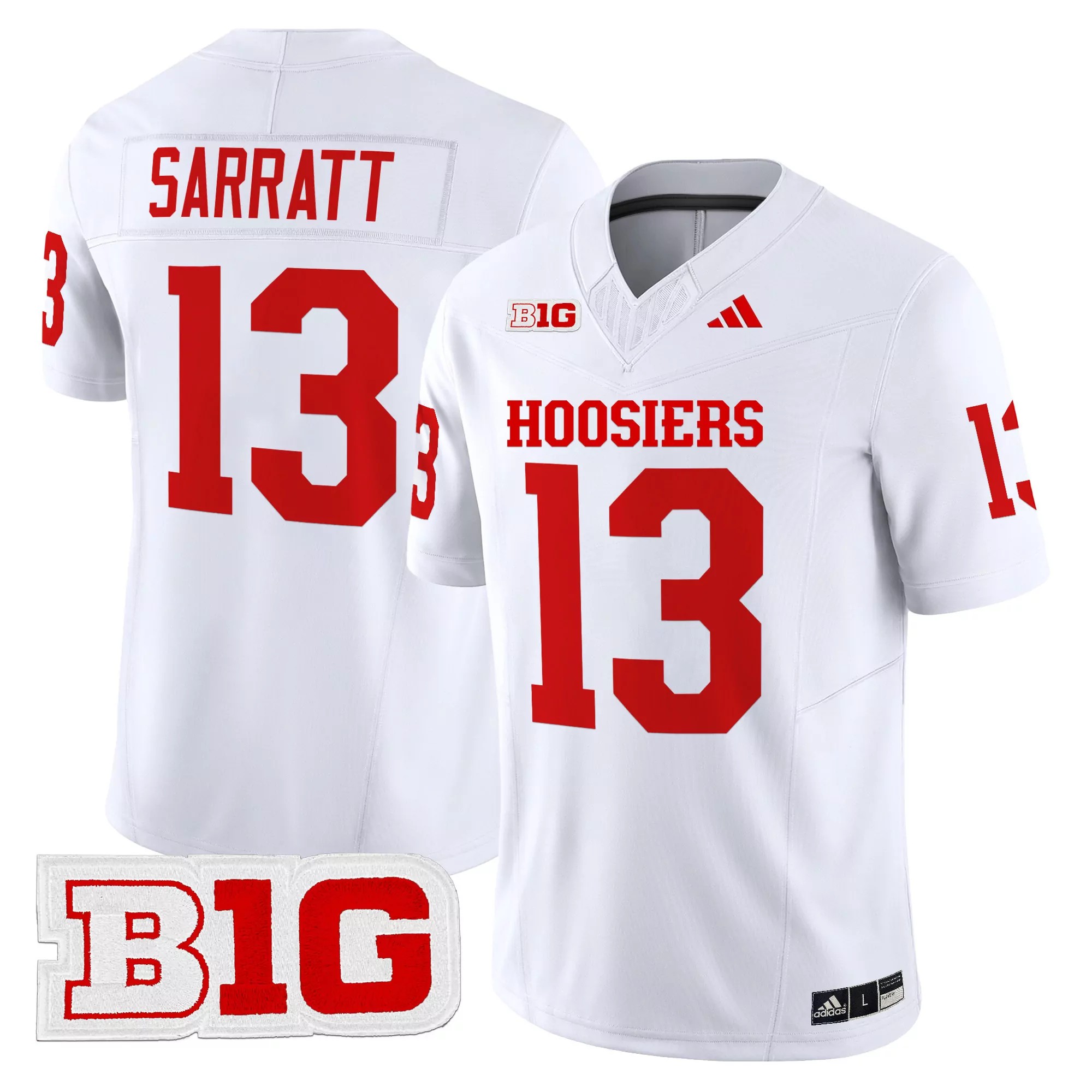 rust born 812 men s white vapor jersey all stitched b1g patch 2025 indiana hoosiers