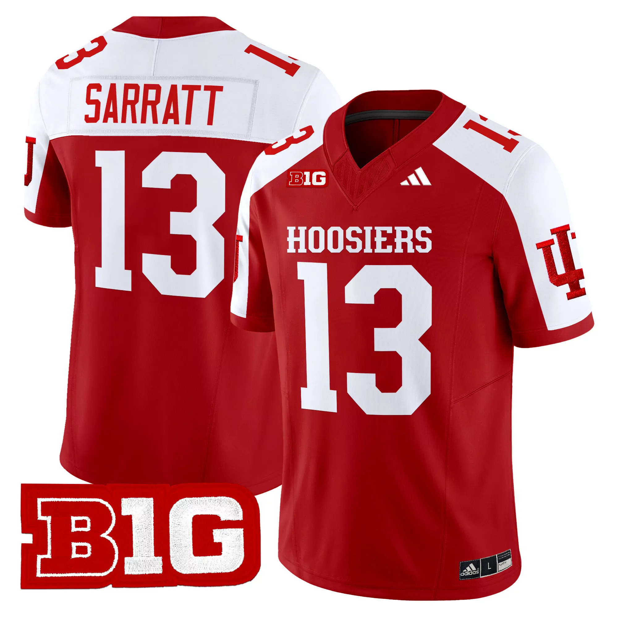 rust born 812 men s white vapor jersey all stitched b1g patch 2025 indiana hoosiers