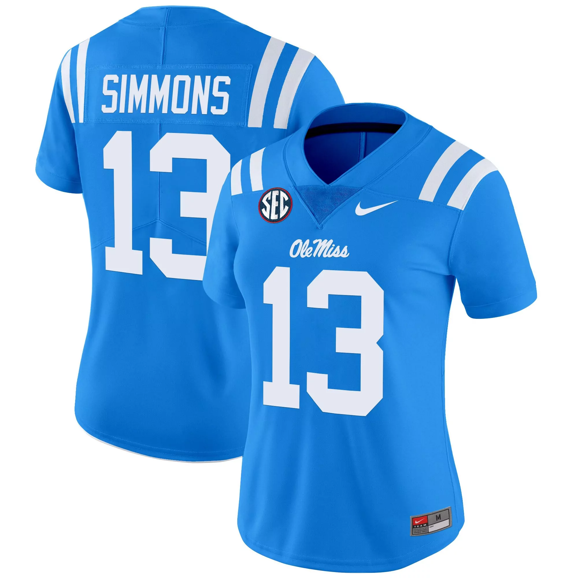 simmons 13 women s ole miss rebels black vapor limited jersey 2025 embroidered patch