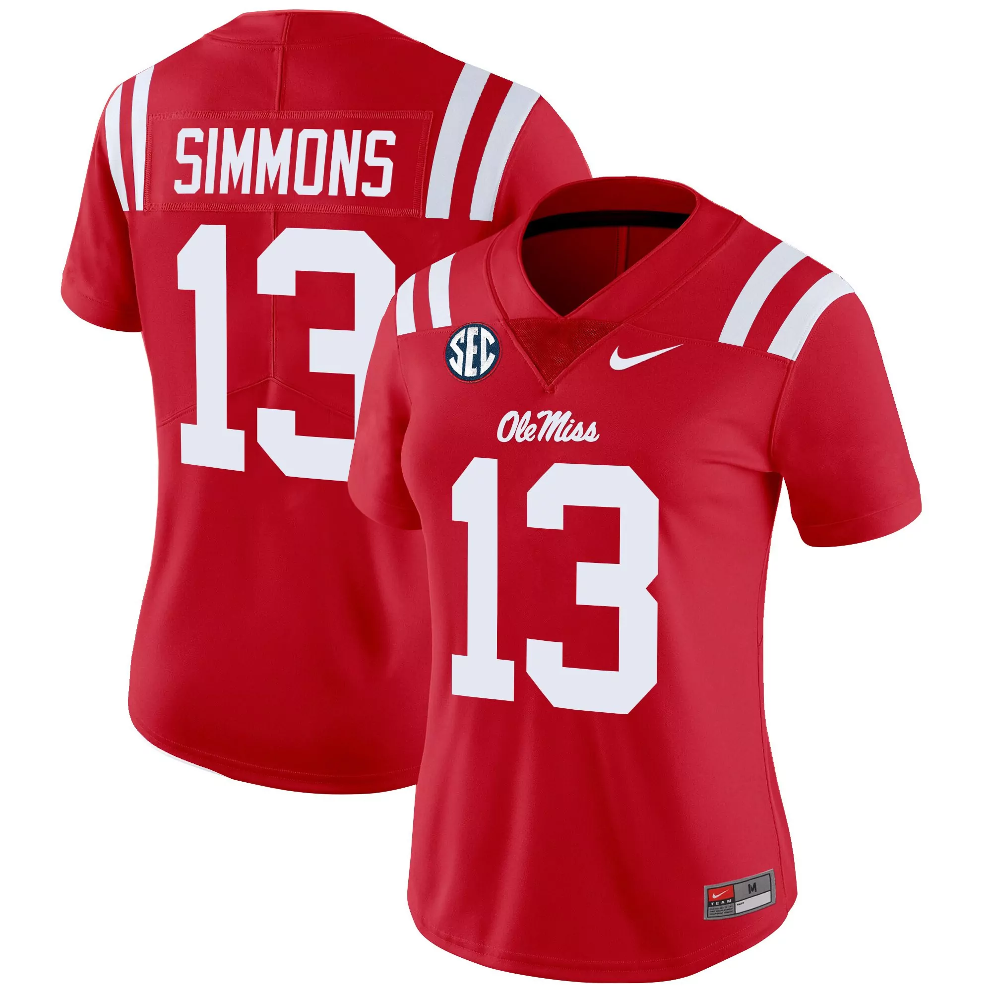 simmons 13 women s ole miss rebels black vapor limited jersey 2025 embroidered patch