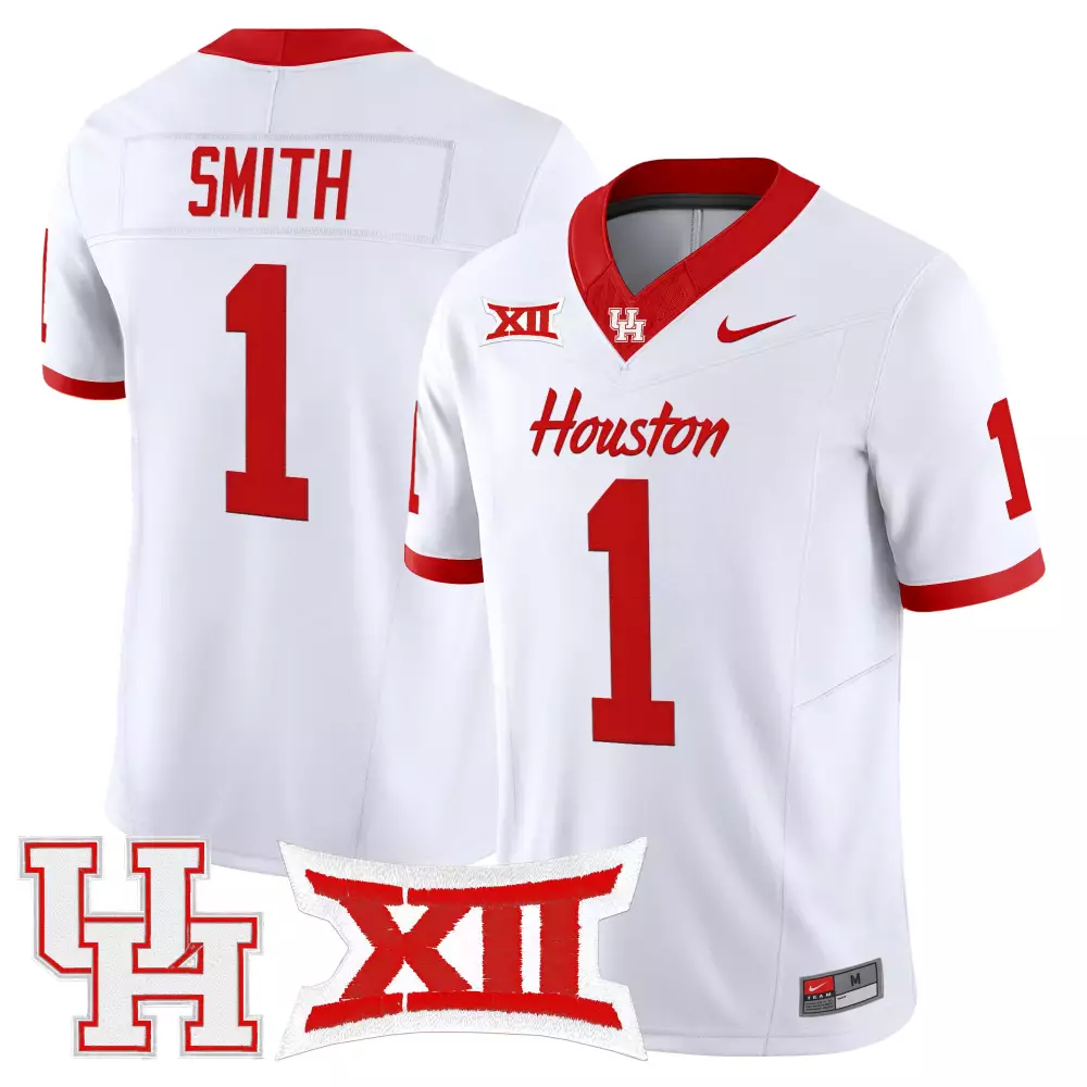 smith 1 men s vapor jersey houston cougars light blue all stitched 2025 with xii patch