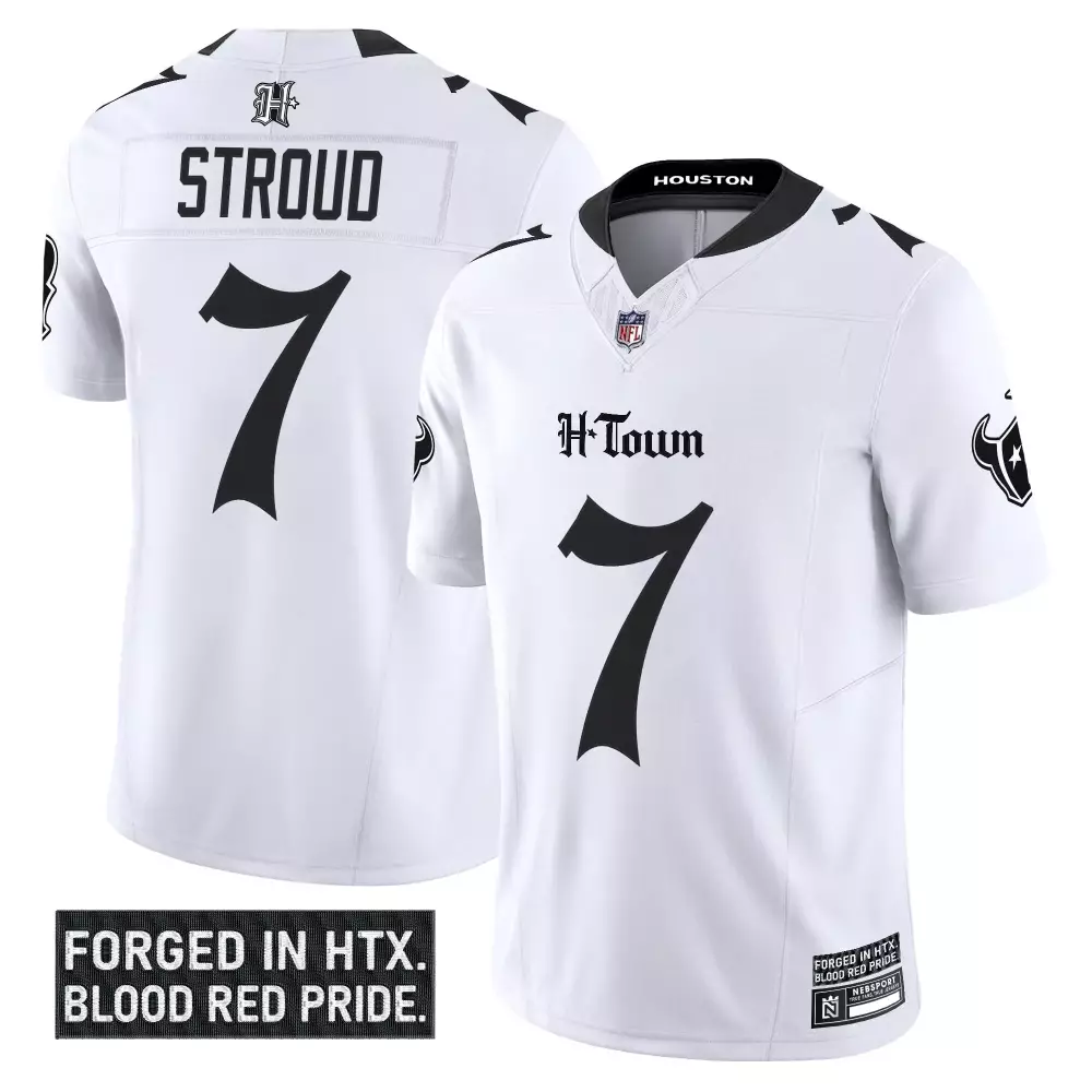 stroud 7 men s vapor jersey houston texans 2024 h town patch blue stitched