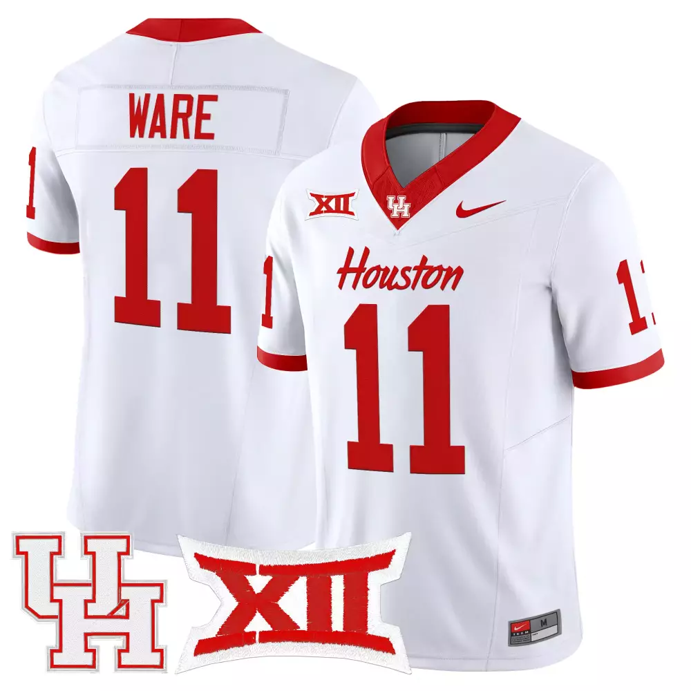 ware 11 men s houston cougars red vapor jersey all stitched embroidered xii patch 2025