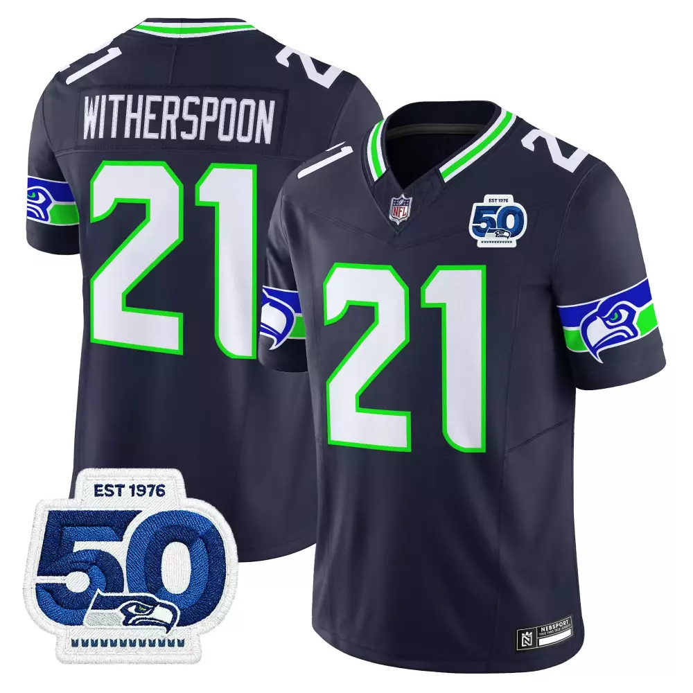 Witherspoon 21 Seattle Seahawks 2023 Rain City Shadows Edition Stitched Jersey | Black for Women | For Men, Women & Youth