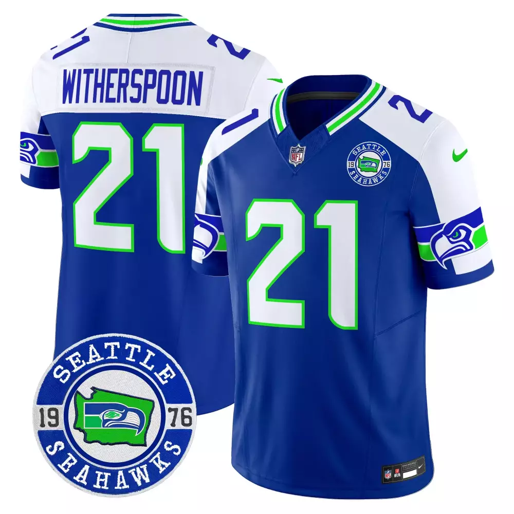 White Men Seattle Seahawks Throwback EST 1976 Patch Vapor Limited Custom Jersey | Stitched | Fan Gear for Men