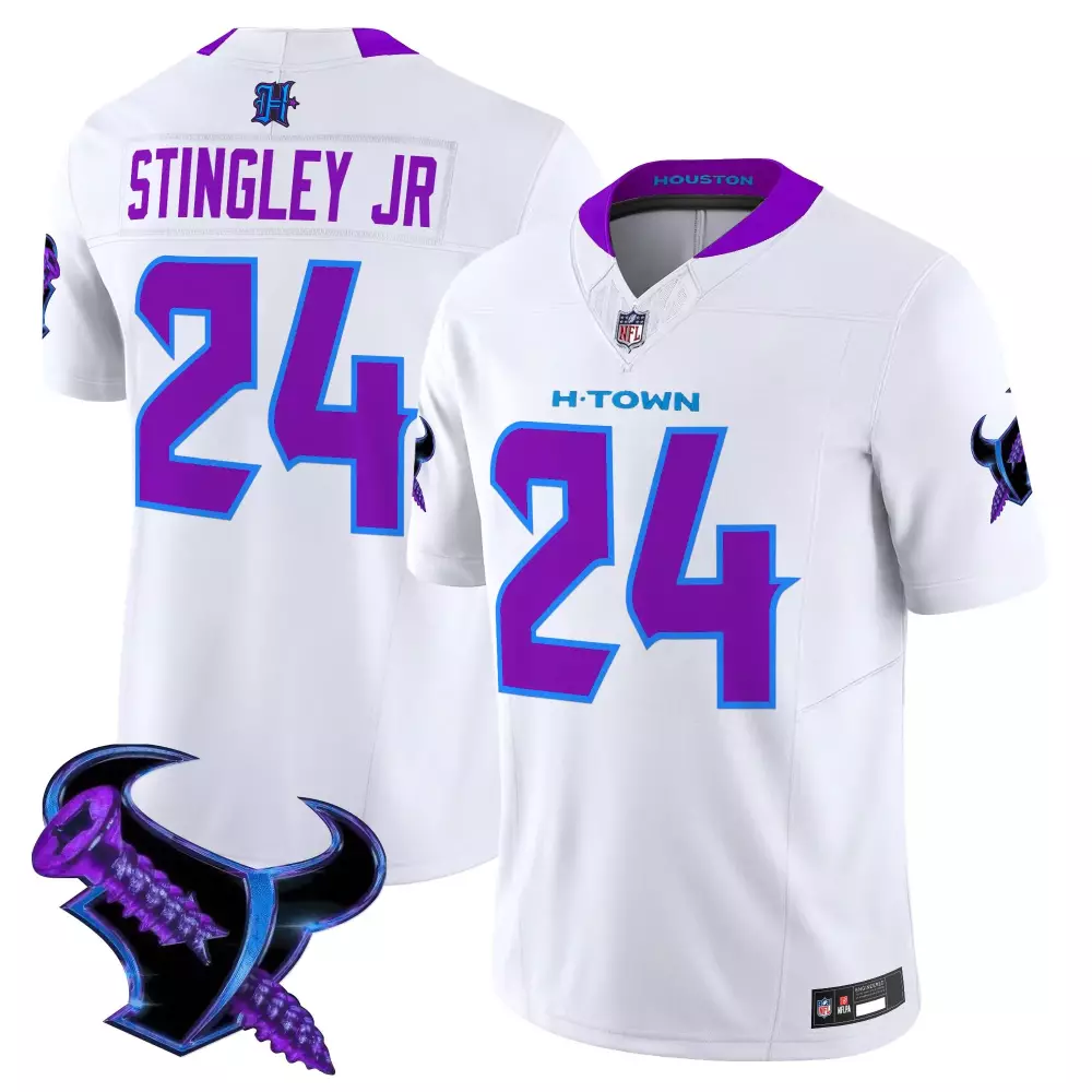 Stingley Jr. Houston Texans 2025 Name Patch Jersey | White Stitched Fan Gear | For Men, Women & Youth