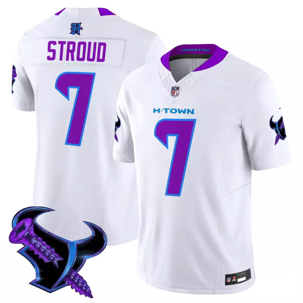 Stroud Houston Texans 2025 Limited Edition Name Patch Jersey | White Stitched Fan Gear | For Men, Women & Youth