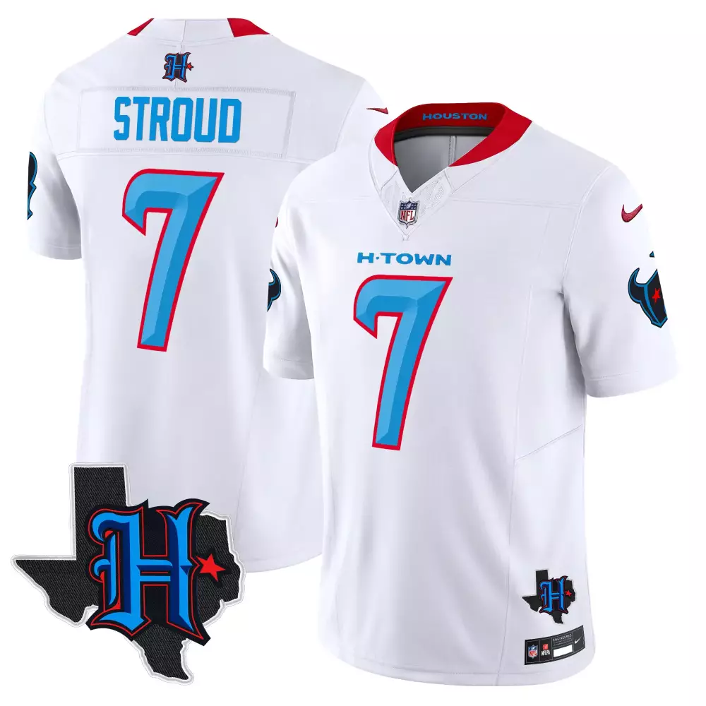 Stroud Houston Texans 2025 Limited Edition Name Patch Jersey | White Stitched Fan Gear | For Men, Women & Youth