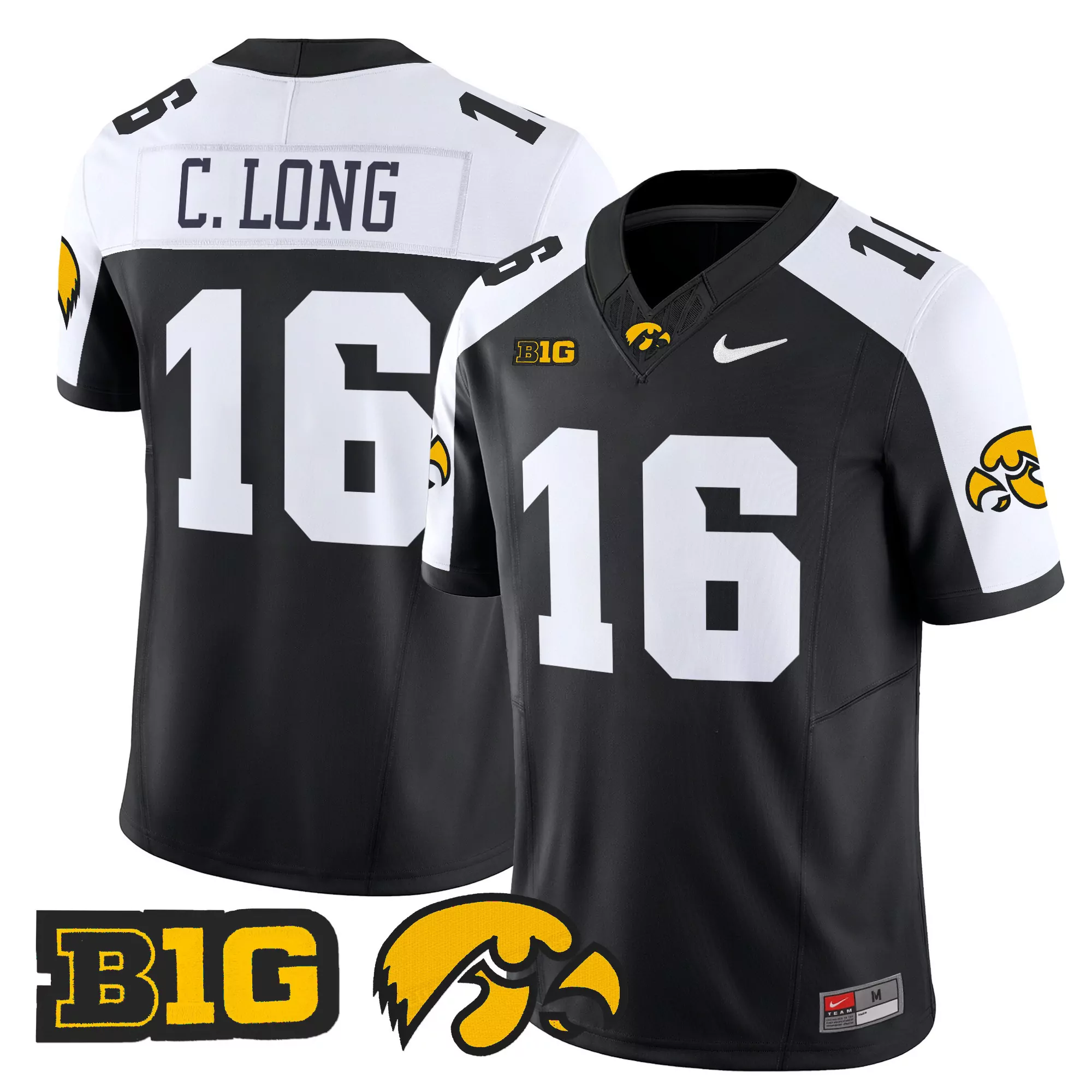 iowa hawkeyes black stitched jersey 2025 with name patch men s midwest grit 319