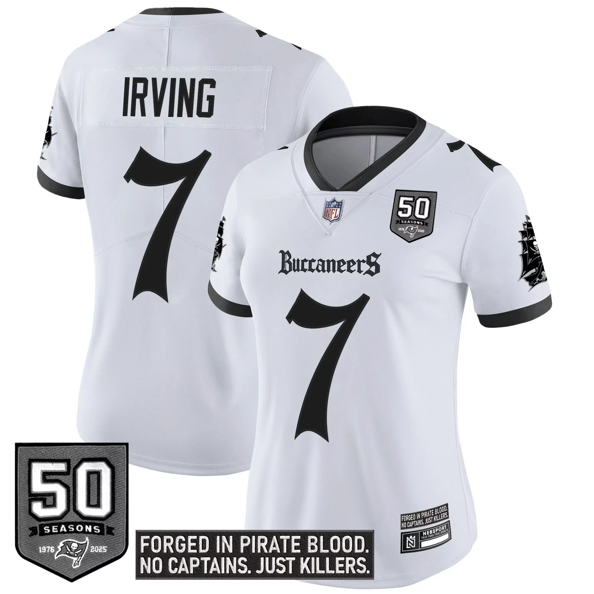 irving 7 women s tampa bay buccaneers stitched white jersey 50 seasons edition