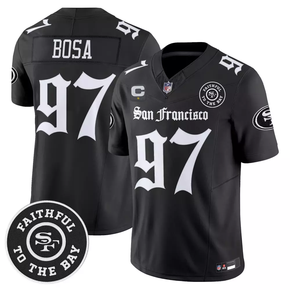 Bosa 97 San Francisco 49ers 2023 Black Stitched Jersey | Stylish Fan Gear | For Men, Women & Youth