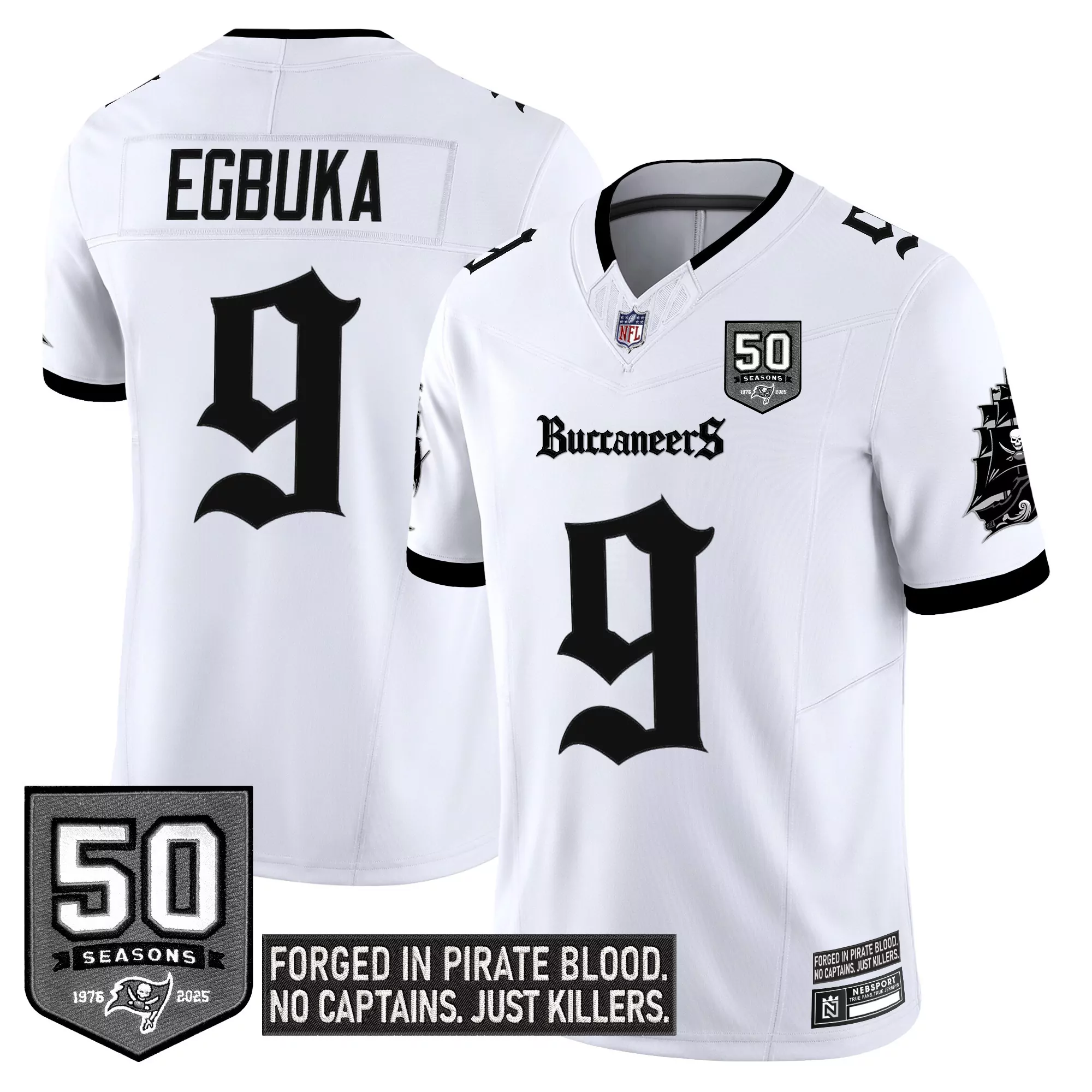 men s tampa bay buccaneers white stitched jersey egbuka 9 50 seasons patch 2023