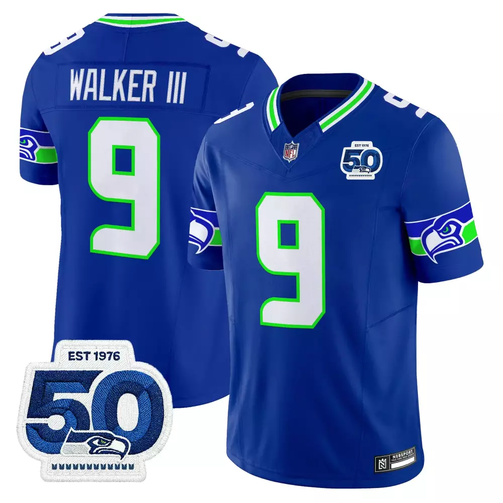Walker III Seattle Seahawks Black Limited Women's Throwback Gold Jersey | Stitched Fan Gear | For All | For Men, Women & Youth