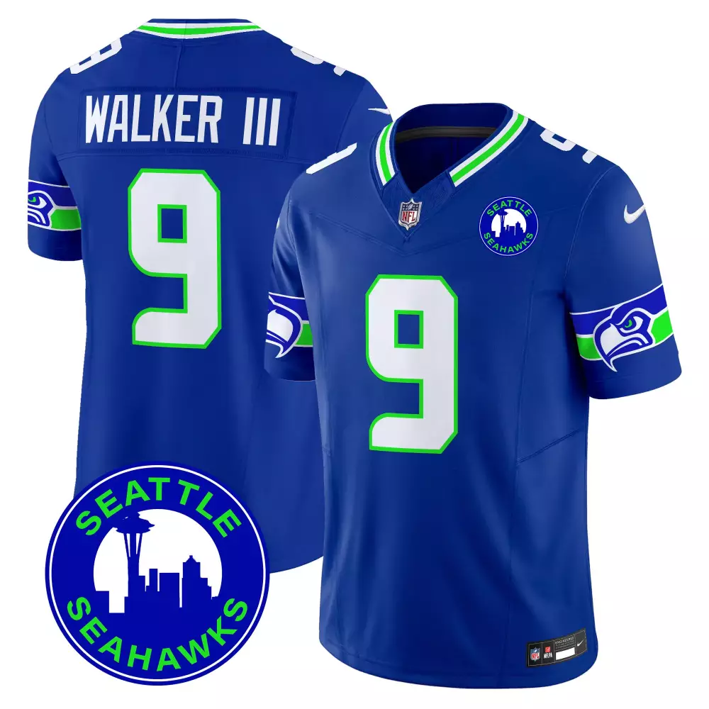 Walker III 9 Seahawks Stitched Jersey | Limited Edition Blue 2025 | Fan Gear for Men, Women & Youth