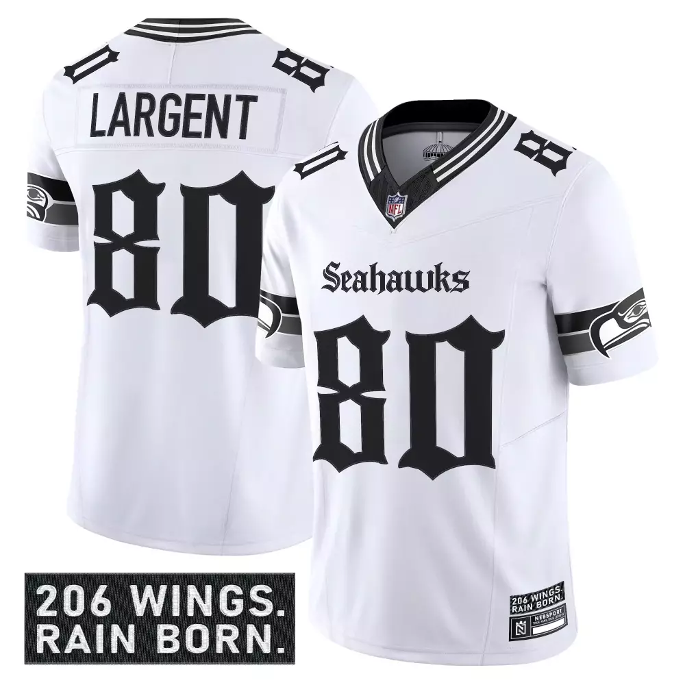 Seattle Seahawks White Stitched Jersey 206 Sea Town 2025 | Limited Edition Fan Gear for Men, Women & Youth