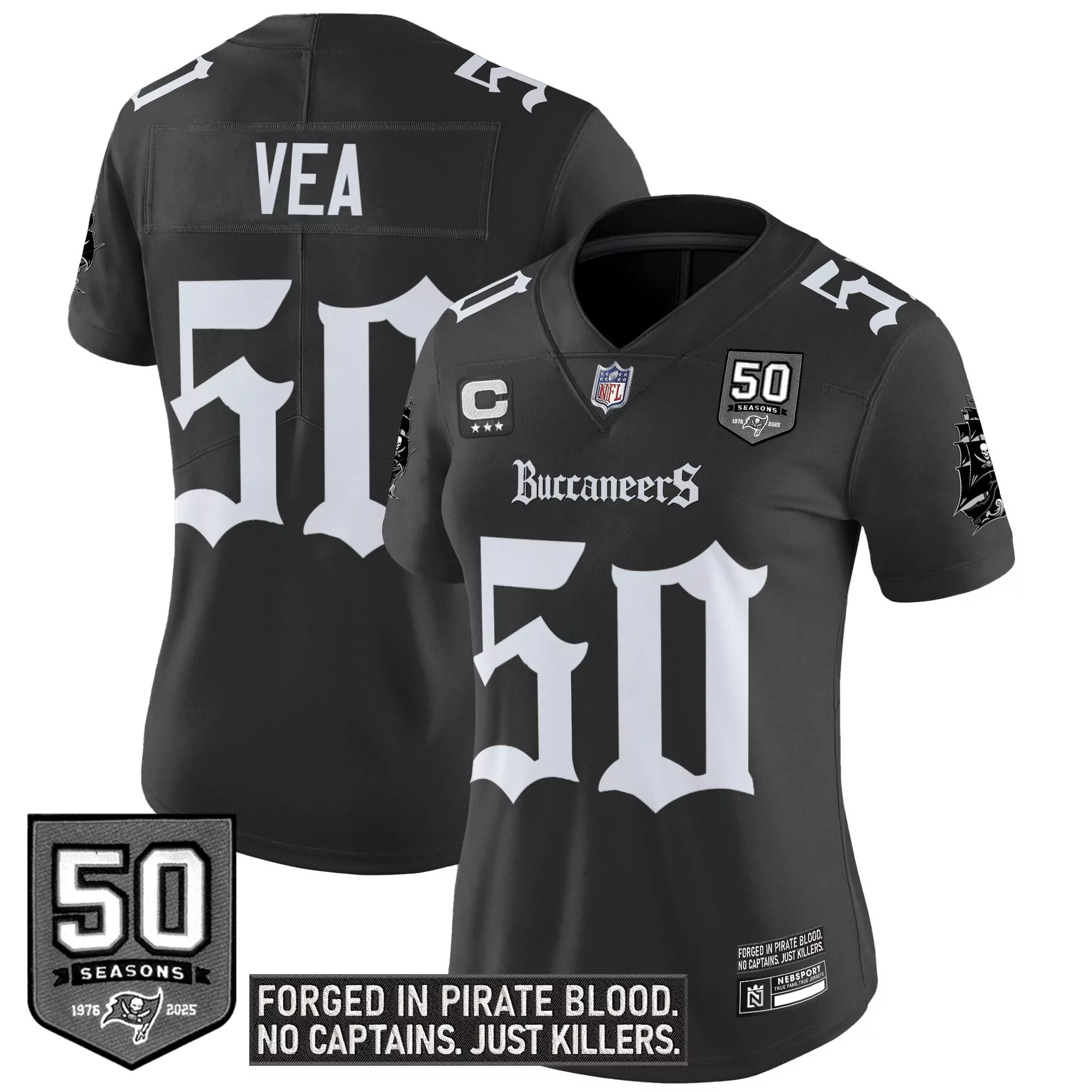 vea 50 women s tampa bay buccaneers stitched jersey black 2023 pirate shadows edition