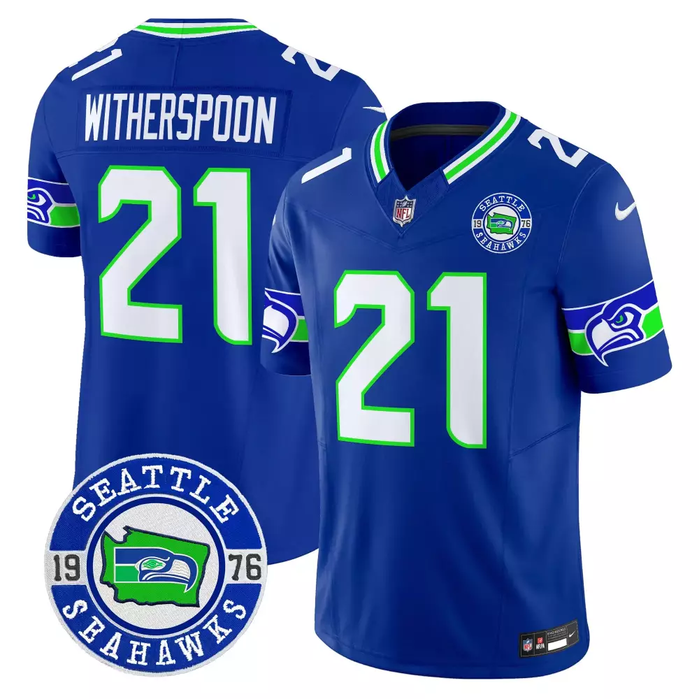 White Men Seattle Seahawks Throwback EST 1976 Patch Vapor Limited Custom Jersey | Stitched | Fan Gear for Men
