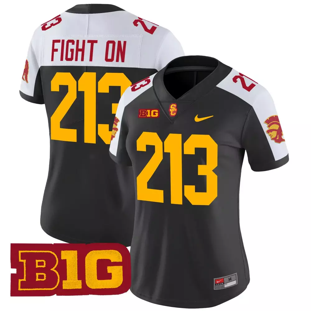 women s usc trojans black stitched jersey 213 fight on 2025 limited edition