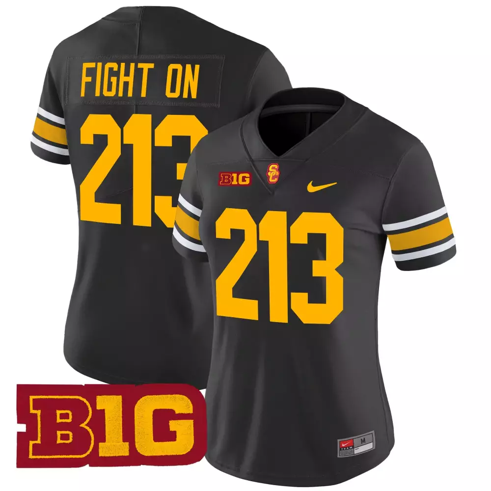 women s usc trojans black stitched jersey 213 fight on 2025 limited edition