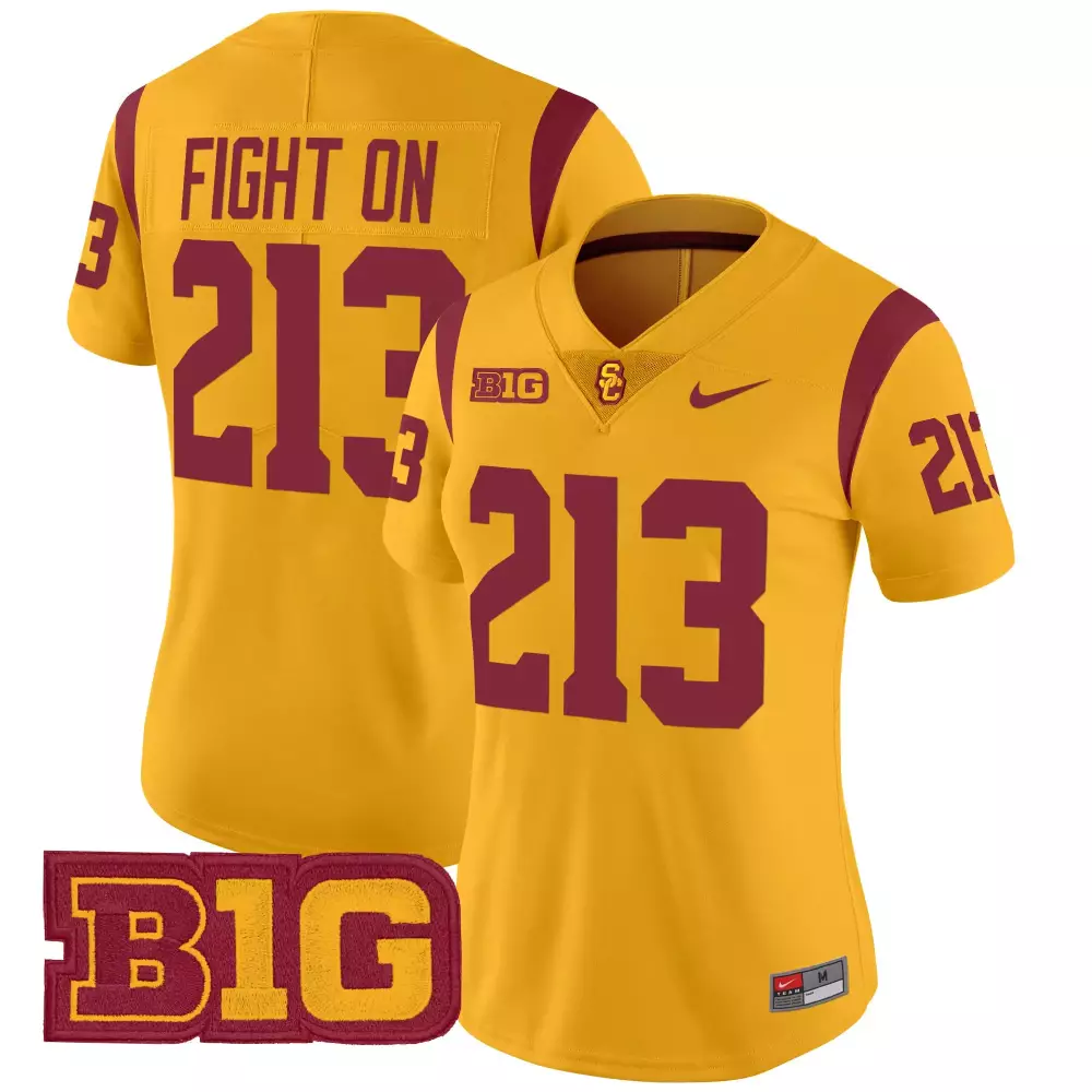 women s usc trojans gold all stitched jersey name patch 2025 player 1