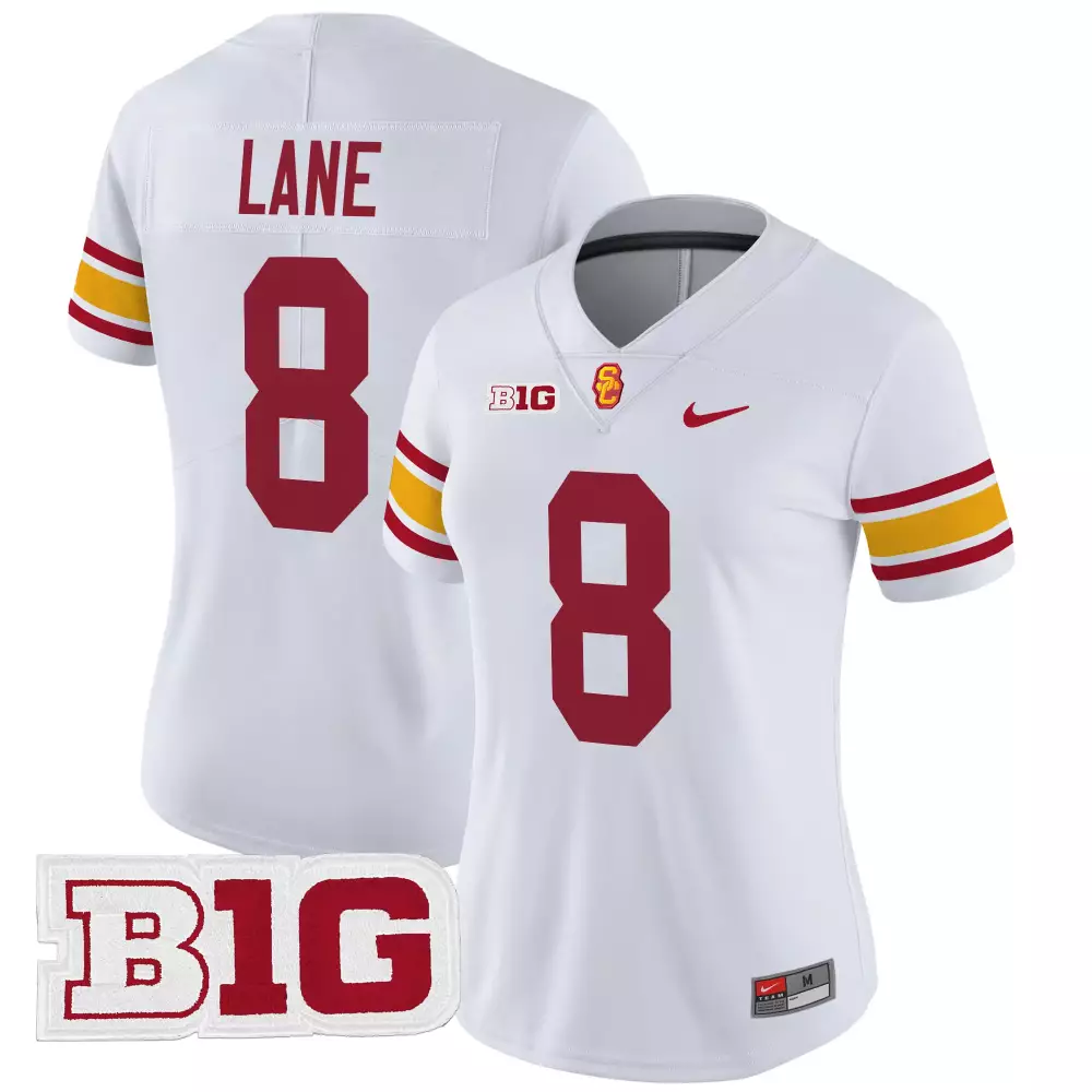 women s usc trojans lane 8 gold vapor limited stitched jersey 2025 with name patch