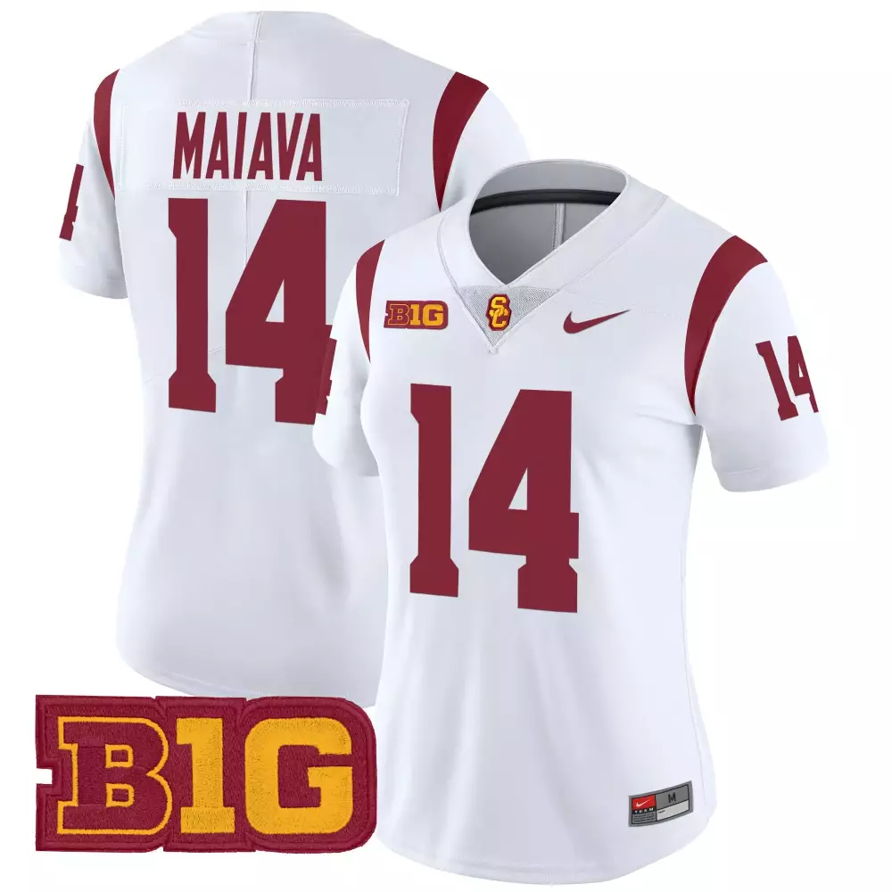 women s usc trojans white all stitched jersey jackson 21 name patch 2025