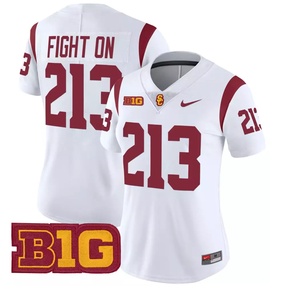 womens usc trojans 2025 white all stitched jersey 213 name patch