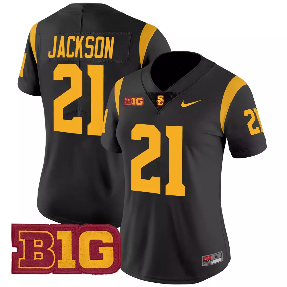 womens usc trojans black stitched jersey lemon 6 name patch 2025