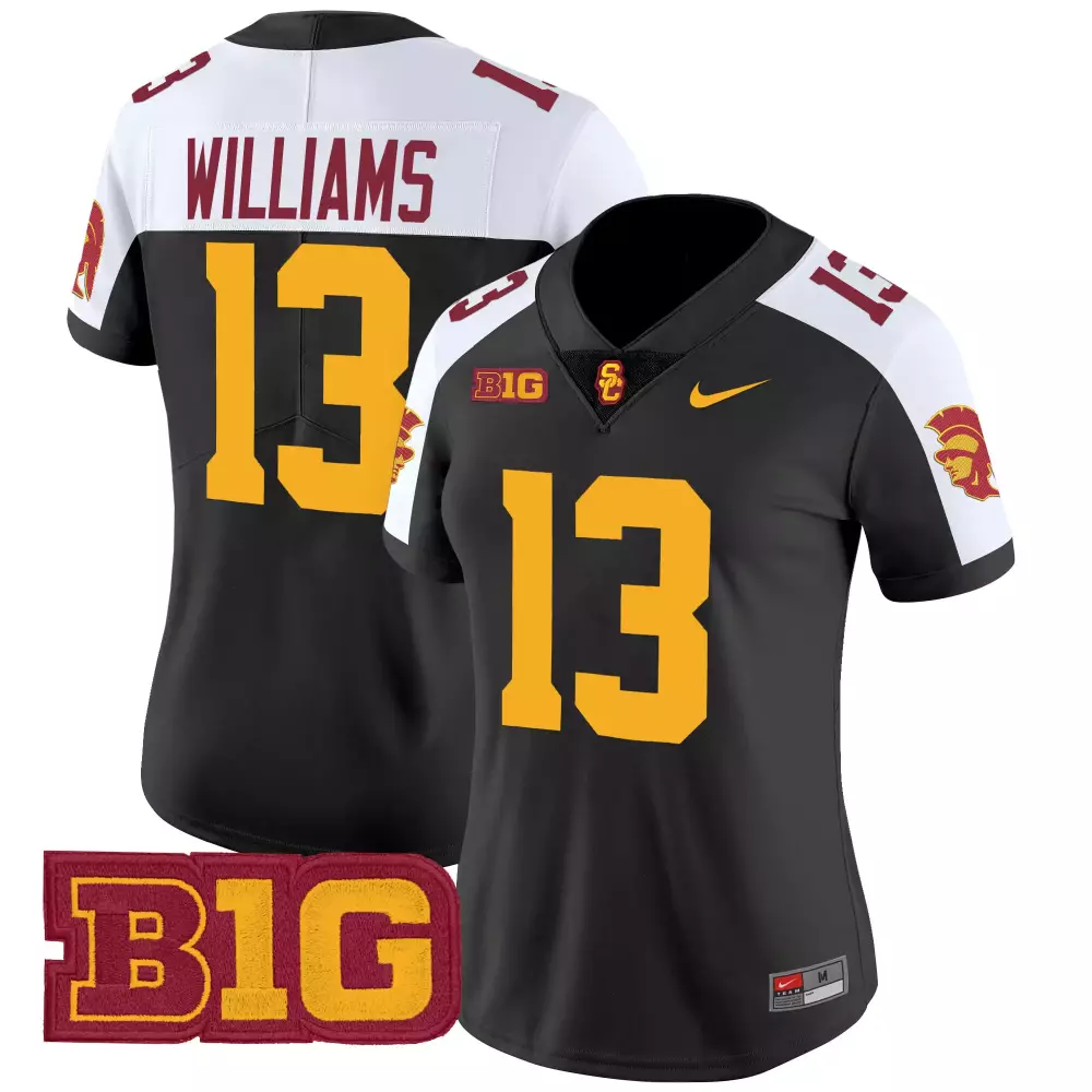 womens usc trojans black stitched jersey williams 13 2025 name patch