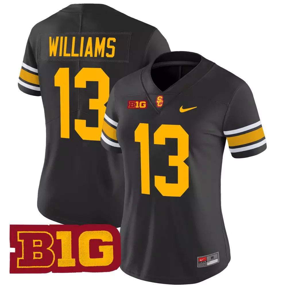 womens usc trojans black stitched jersey williams 13 2025 name patch