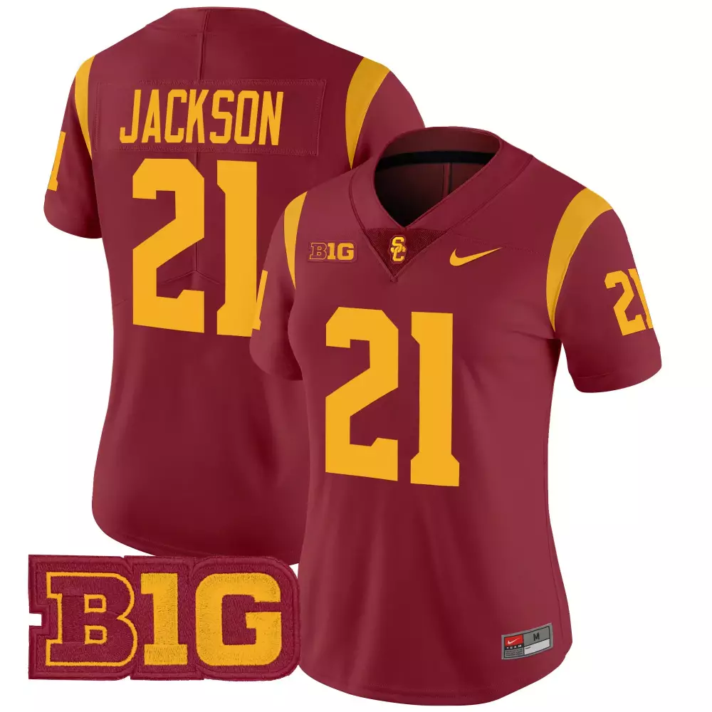 womens usc trojans jackson 21 maroon all stitched jersey name patch 2025