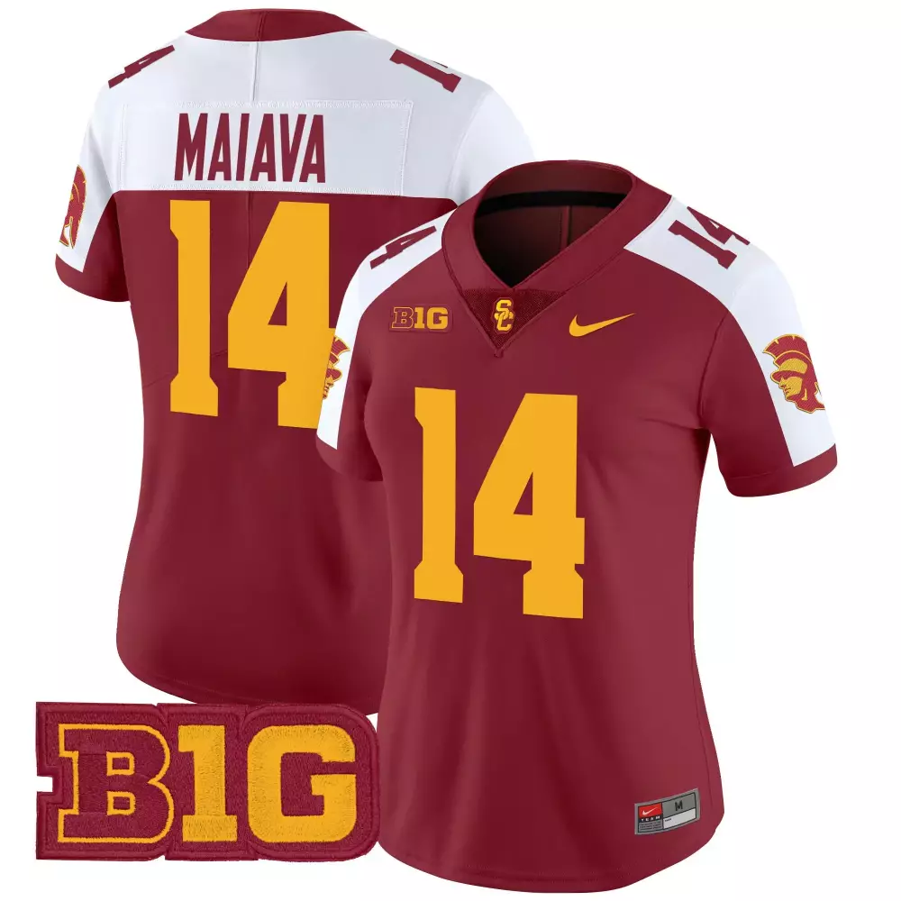 womens usc trojans maroon all stitched jersey name patch 2025 style 1