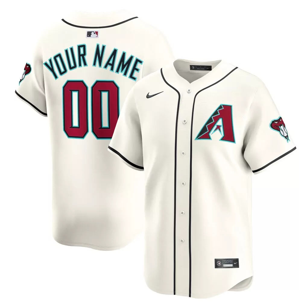 arizona diamondbacks nike home limited custom jersey cream
