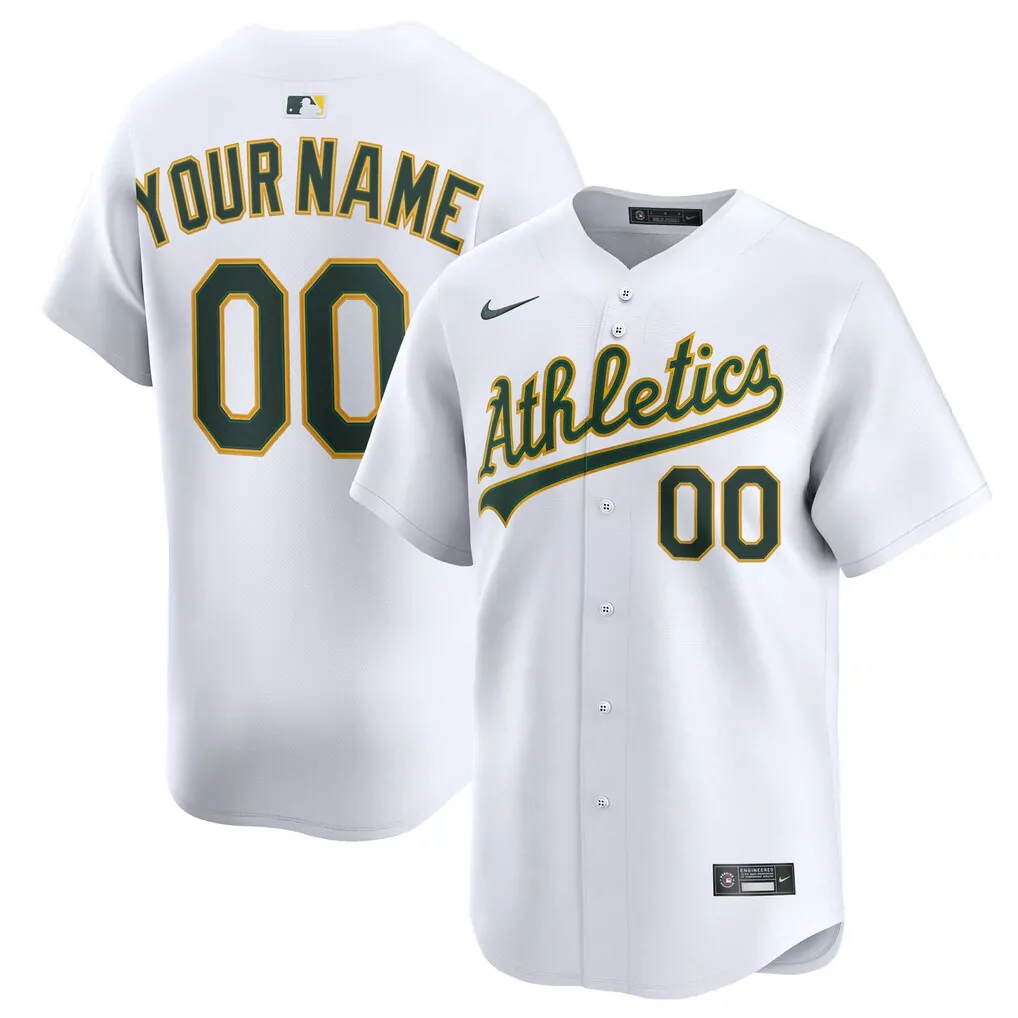 athletics nike home limited custom jersey white