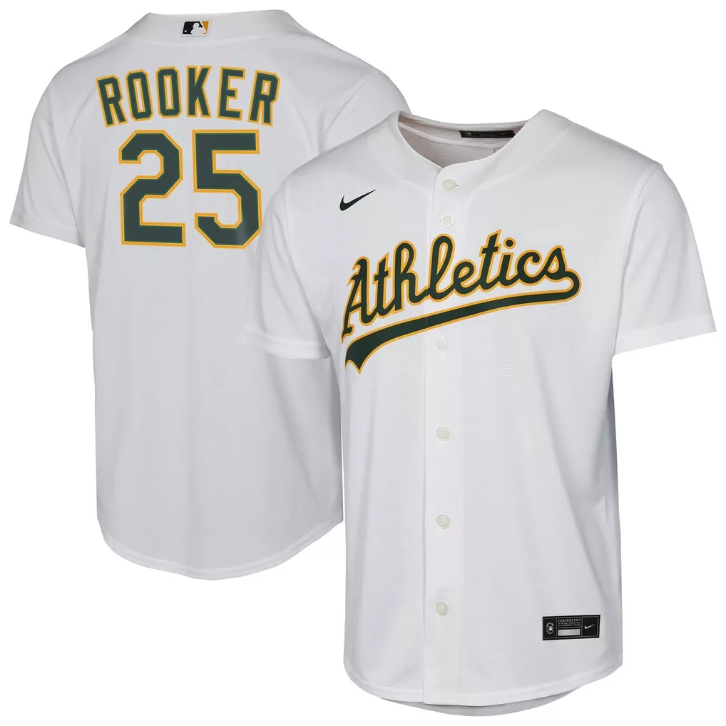 brent rooker athletics nike youth home replica jersey white