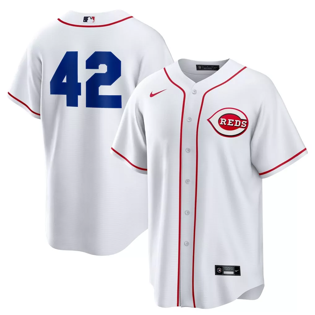 cincinnati reds nike home 2025 jackie robinson day replica jersey white