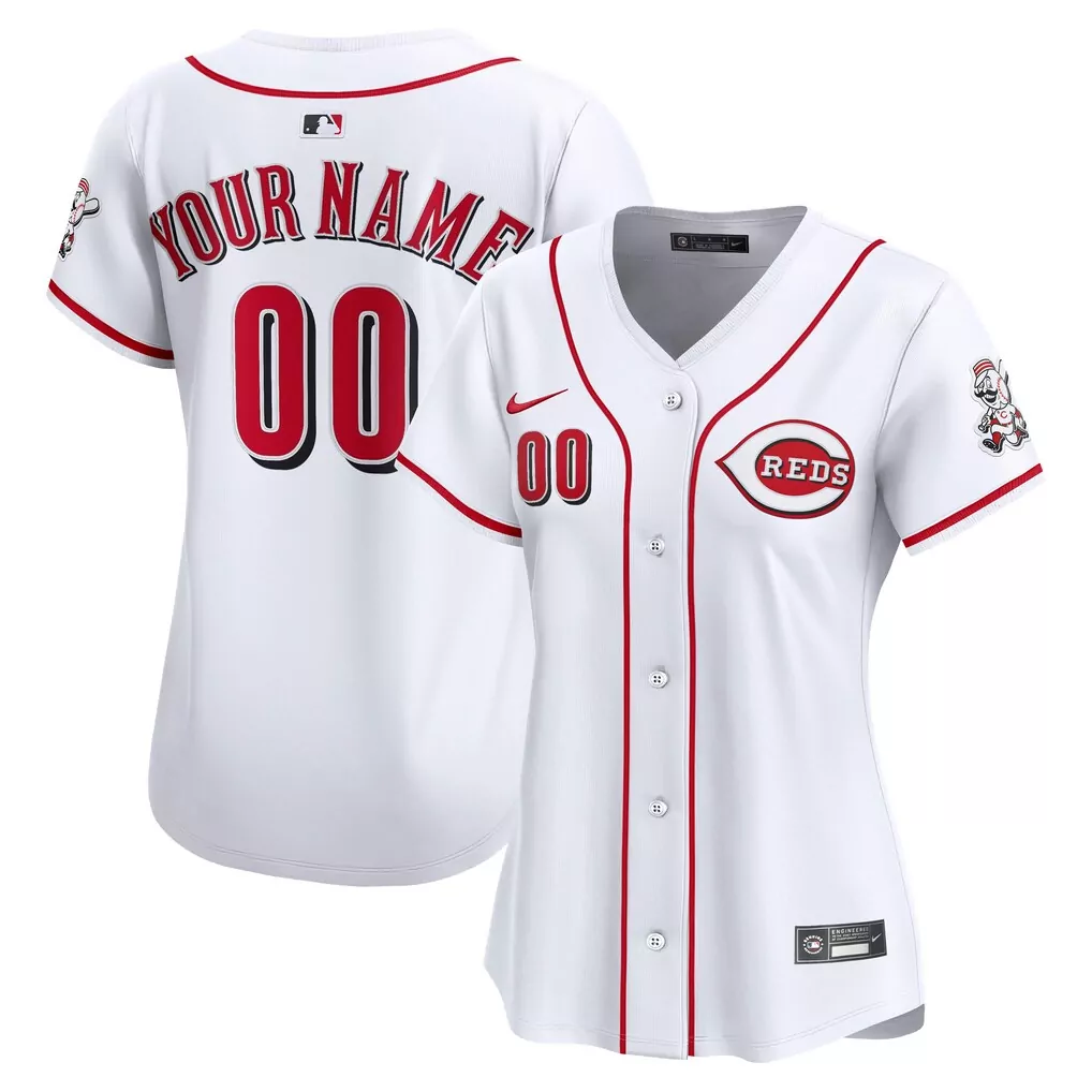cincinnati reds nike women s home limited custom jersey white