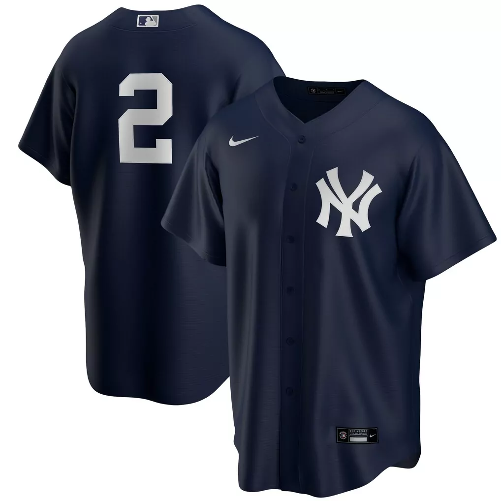 derek jeter new york yankees mitchell ness cooperstown collection mesh batting practice button up jersey navy