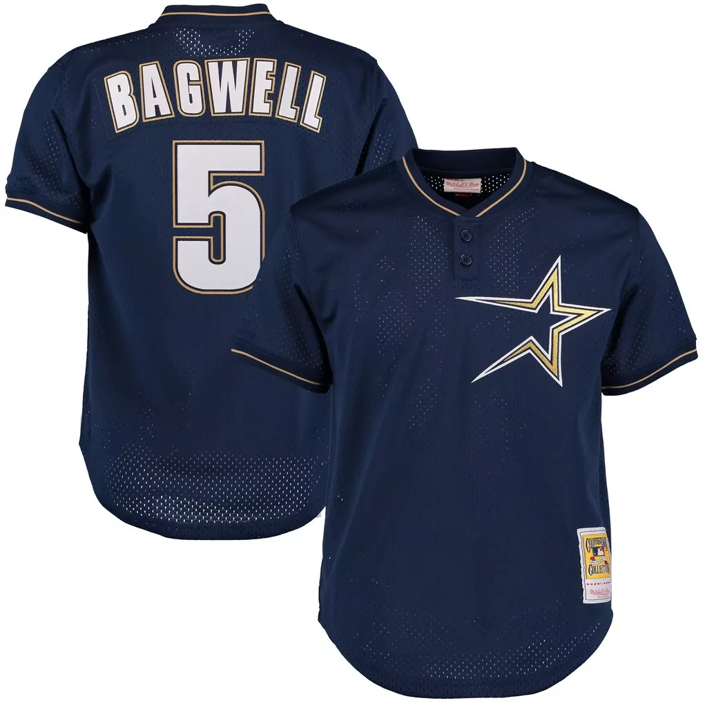 jeff bagwell houston astros mitchell ness cooperstown 1997 mesh batting practice jersey navy