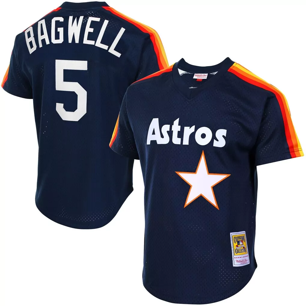 jeff bagwell houston astros mitchell ness cooperstown 1997 mesh batting practice jersey navy