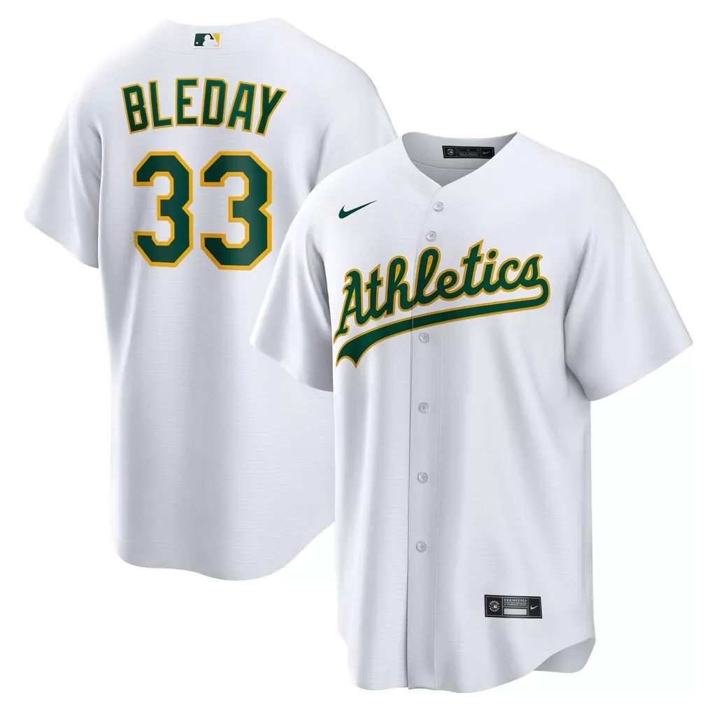 jj bleday athletics nike home replica jersey white