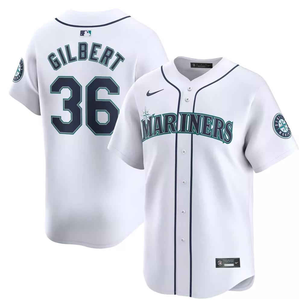 logan gilbert seattle mariners nike home limited player jersey white